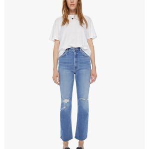 Mother High Waisted Blue Rider Ankle Fray Denim Jean Size 23
